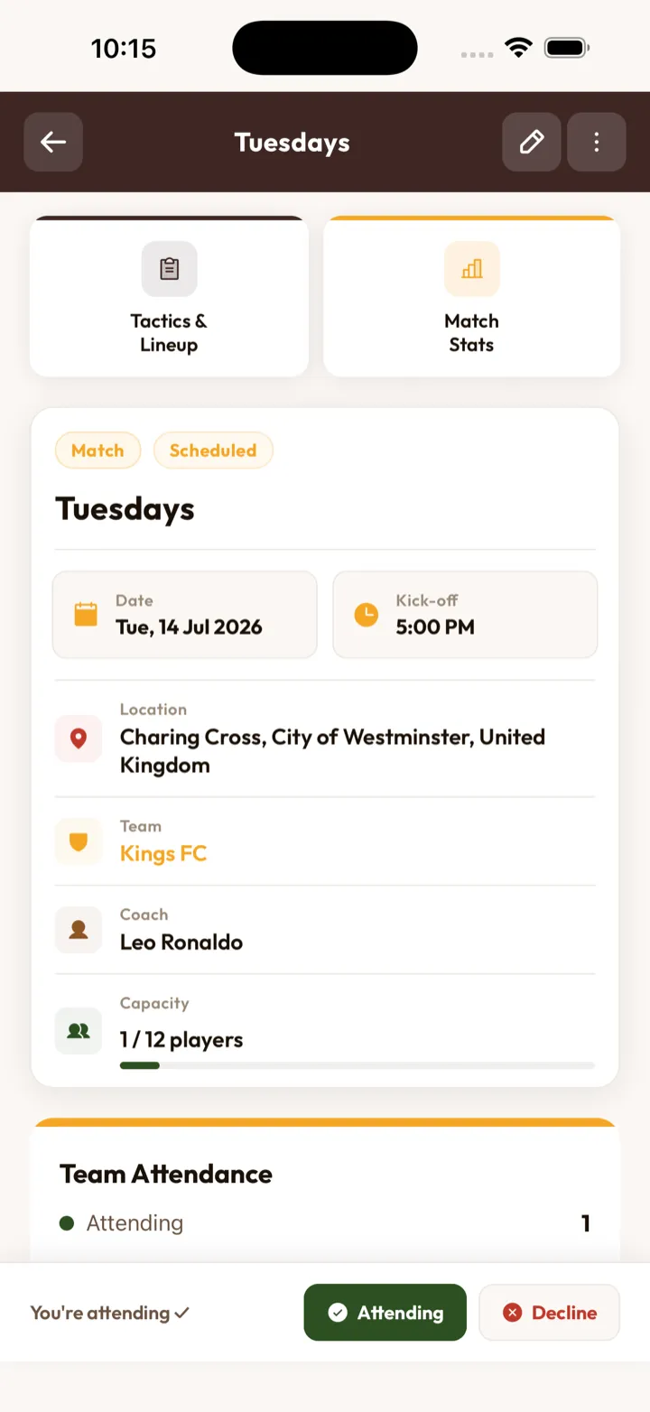Wapp event detail screen