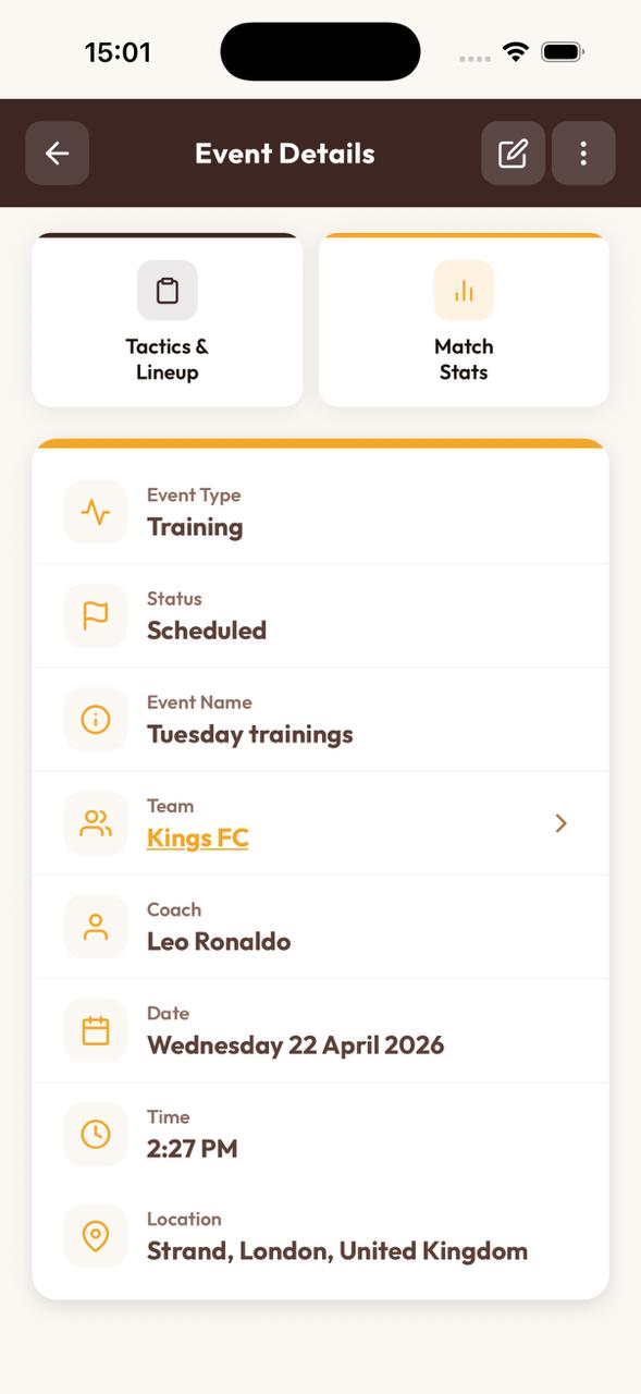 Wapp event detail screen