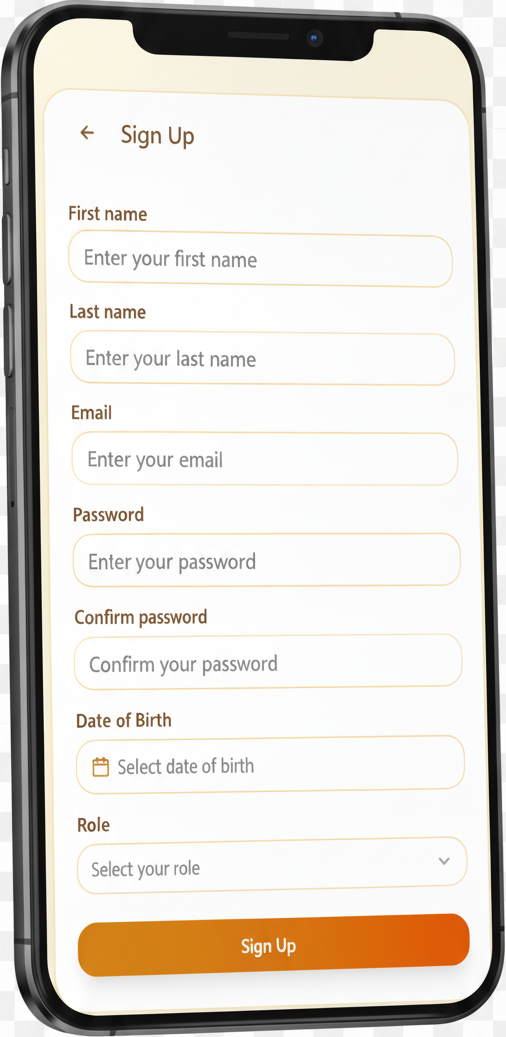 Wapp Mobile App Sign Up Screen